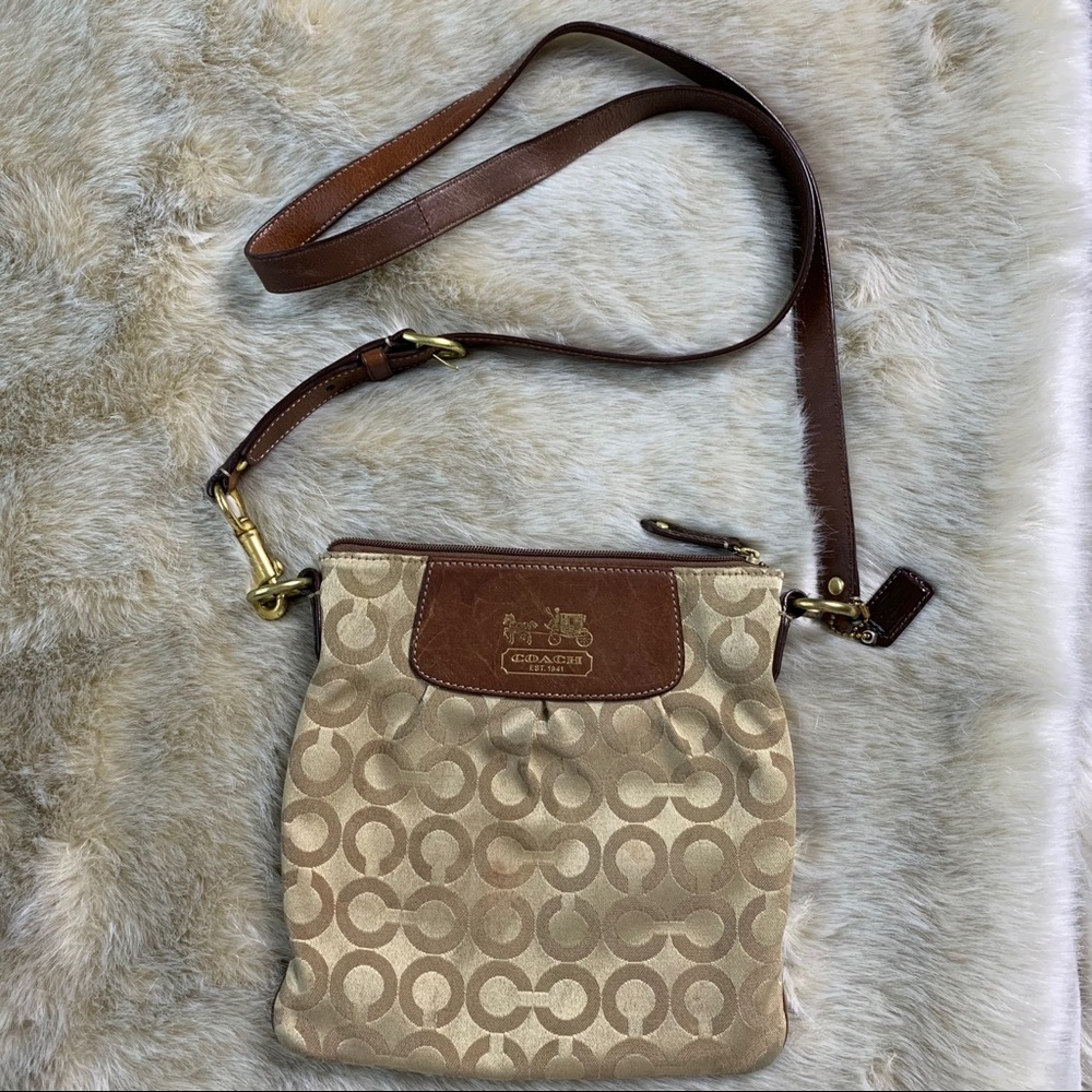 GUC Coach tan and brown crossbody